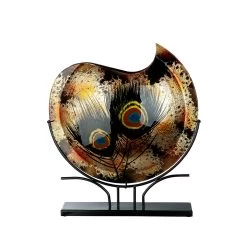 Vase "Peacock" In Gold/ Schwarz/ Braun - H. 47 Cm - B. 45 Cm