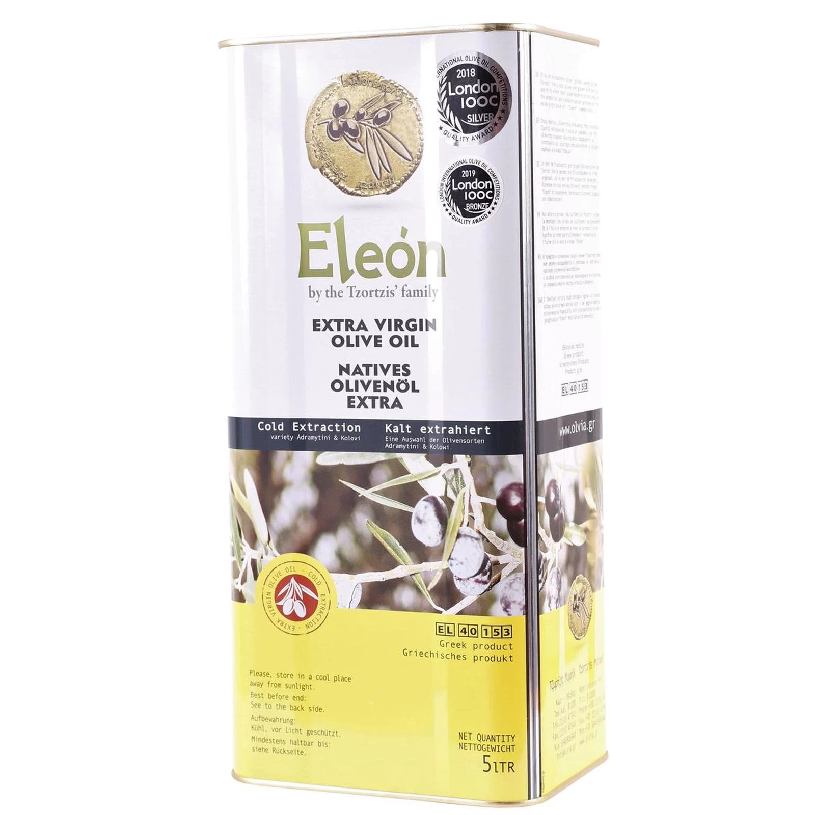 5 L Premium Olivenöl Extra Nativ Von Eleón Aus Lesbos
