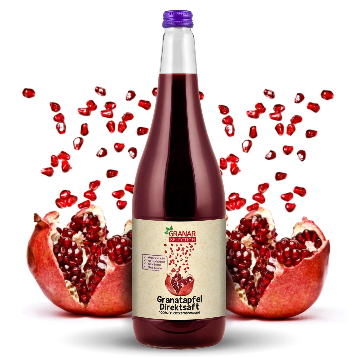 6 X 1 Liter Granatapfel Direktsaft Aus Kernpressung – Bild 2