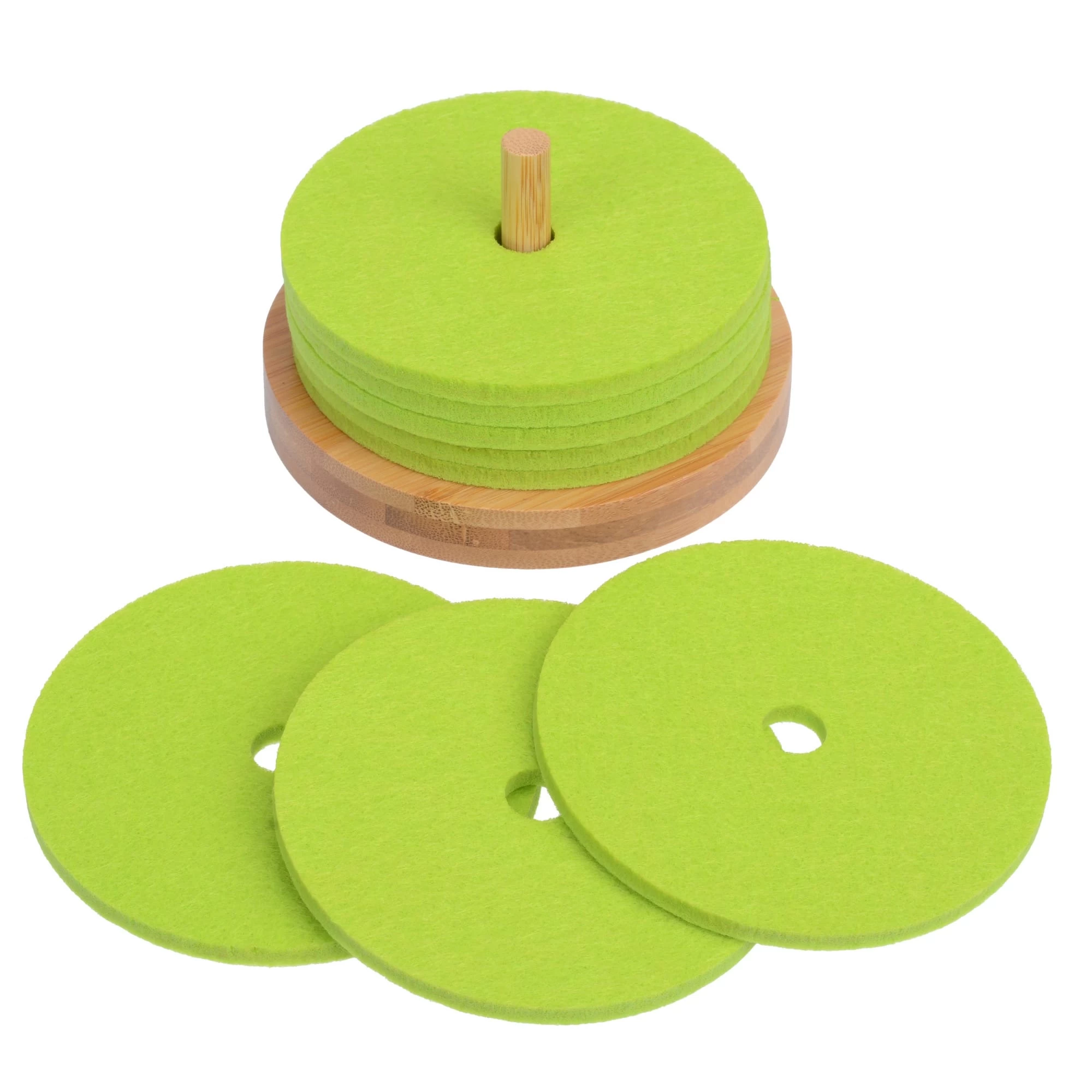 Glasuntersetzer Polyester Mit Halter In Hellgrün