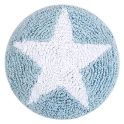 Kissen "Round Star" In Blau/Weiß - 30x30 Cm