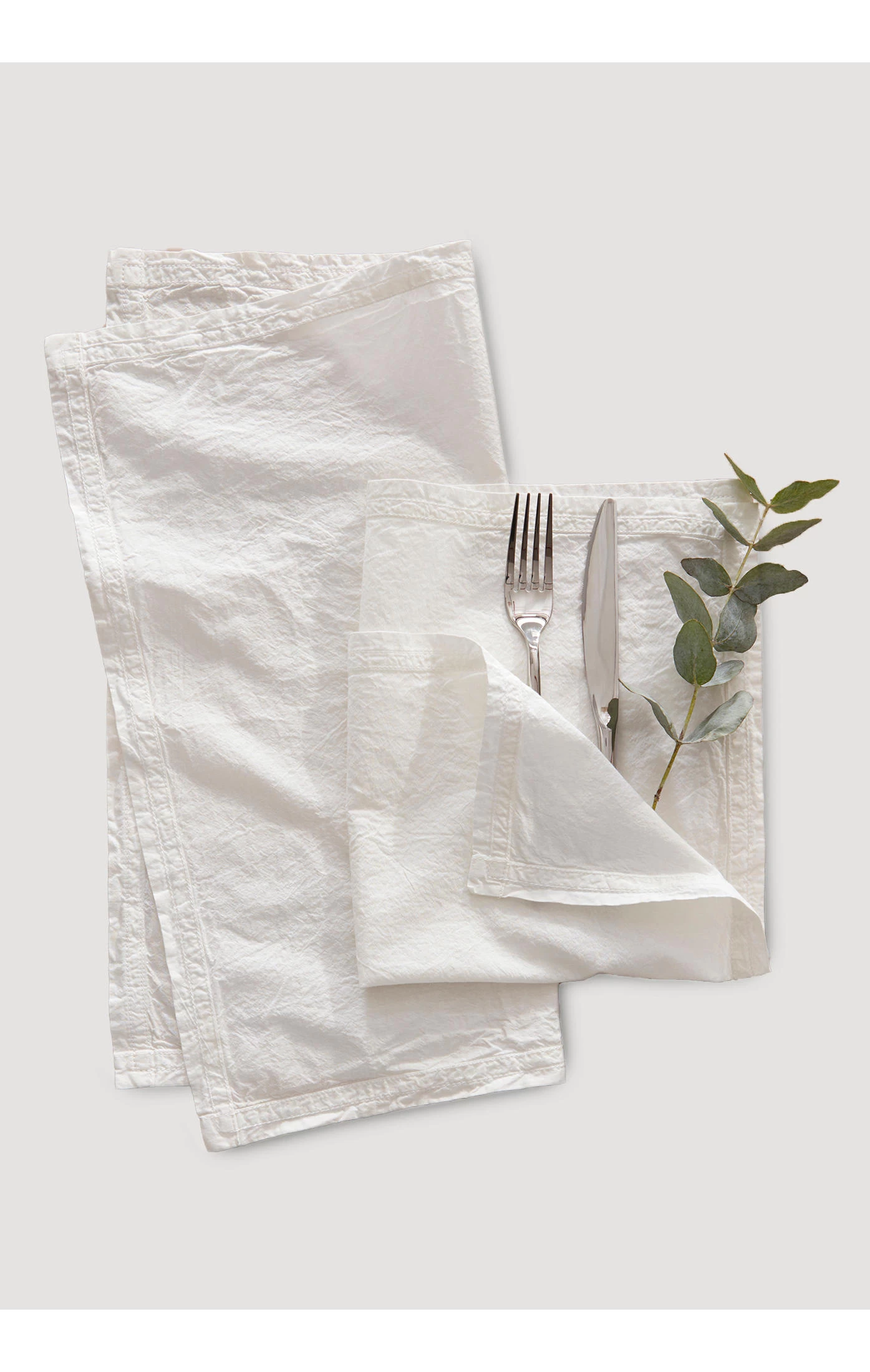 Perkal-Servietten In Naturweiss