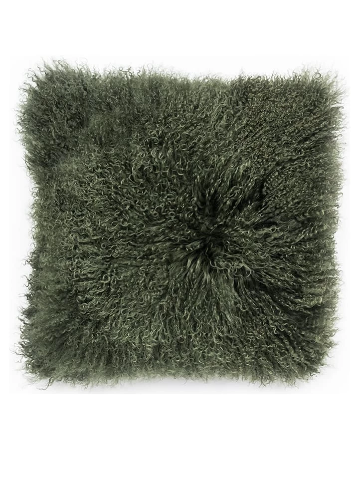 Kissen Mit Schaffell In Grün