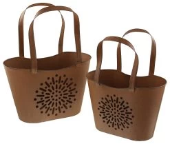 Metalldeko "Tasche" 380x210x480 In Braun