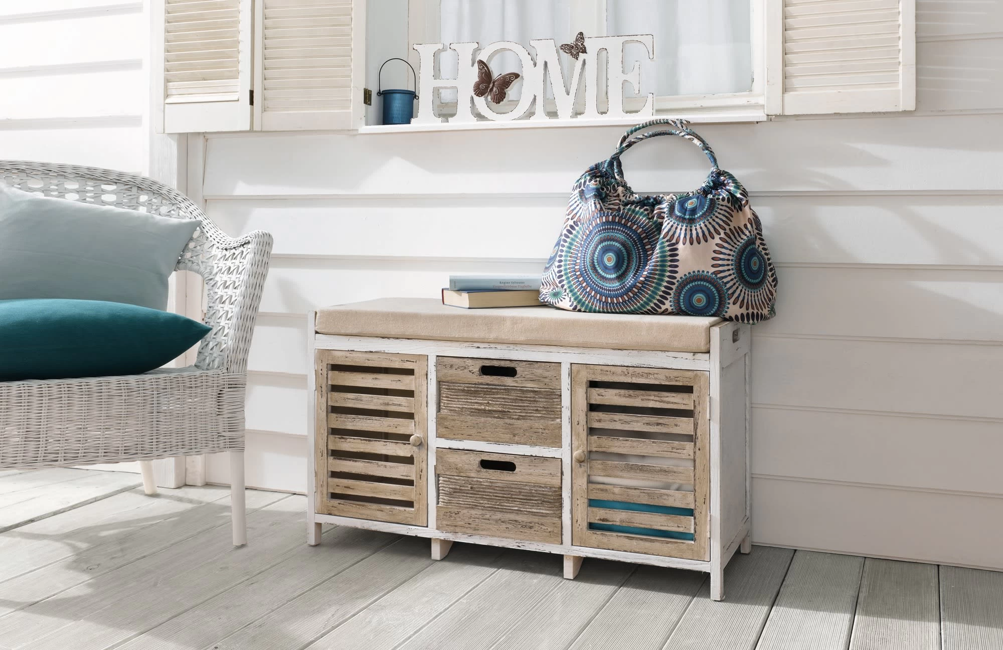 Sitzbank "Shabby" 880x340x500 In Bunt – Bild 2