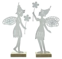 Spar-Set 2x Figuren "Blumenfee", Höhe 26 Cm In Weiß