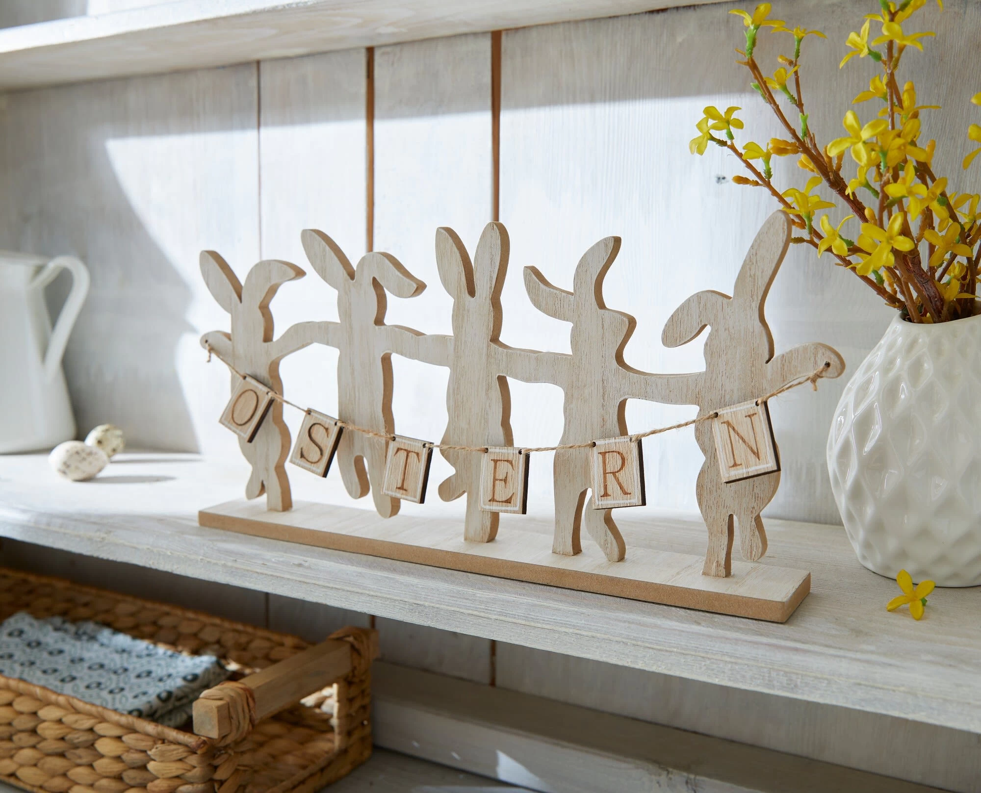 Spar-Set 2x Osterdeko "Hasentanz", 36 X 17 Cm In Beige – Bild 2