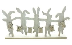 Spar-Set 2x Osterdeko "Hasentanz", 36 X 17 Cm In Beige