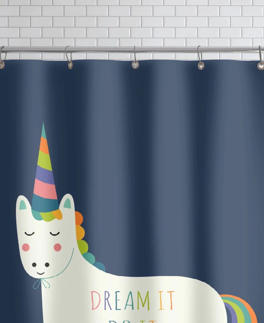 Duschvorhang "Dream It Do It" In Blau & Bunt – Bild 2