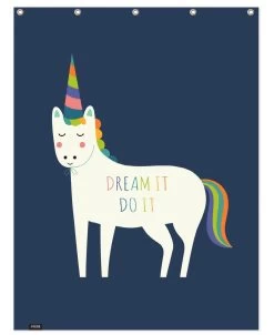 Duschvorhang "Dream It Do It" In Blau & Bunt