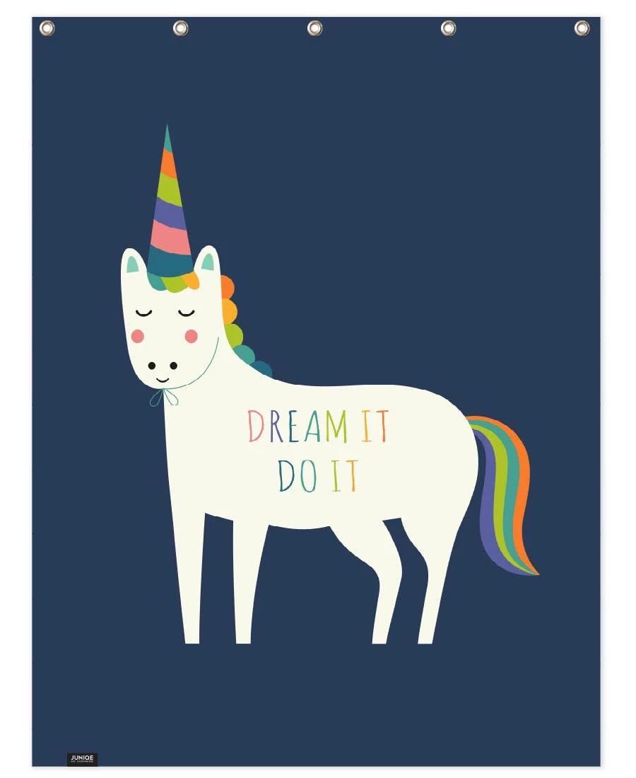 Duschvorhang "Dream It Do It" In Blau & Bunt