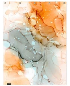 Duschvorhang "Ink No. 23" In Grau & Orange