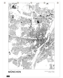 Duschvorhang "München" In Schwarz & Weiß