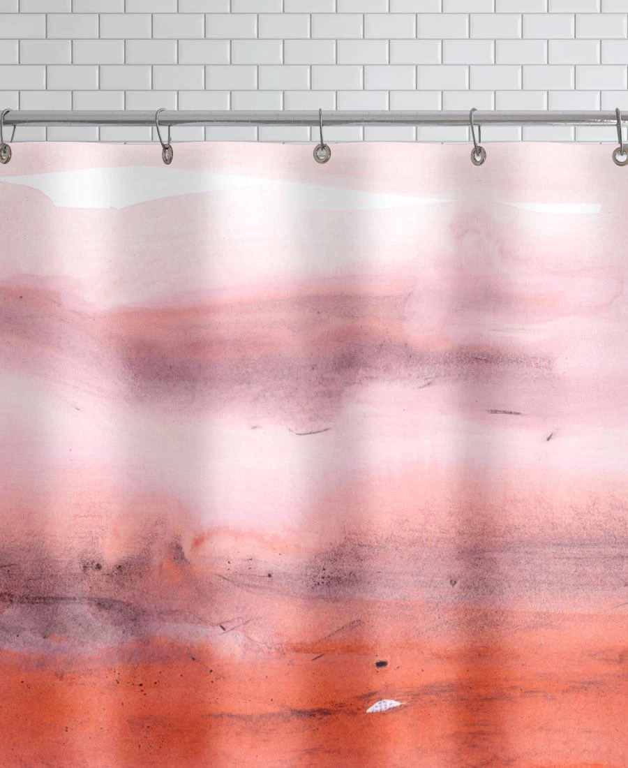 Duschvorhang "Pink And Modern Orange" In Orange & Rosa – Bild 2
