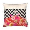 Kissen "Chevron Flora II" In Cremeweiß & Rosa