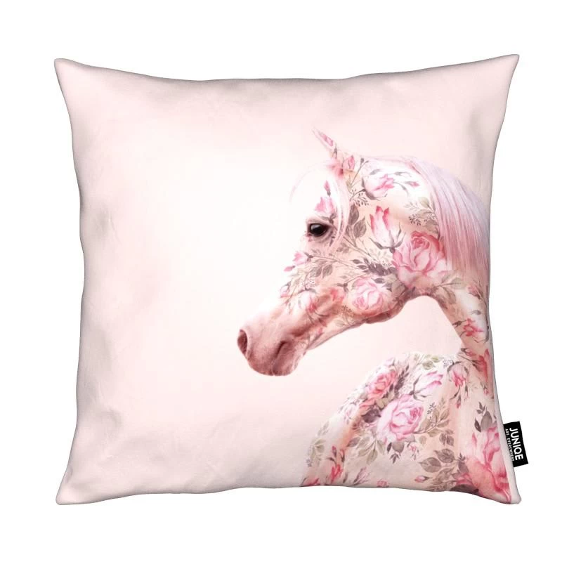 Kissen "Floral Horse" In Rosa
