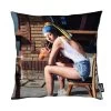 Kissen "Girl With Pearl Earring Chillout Mode" In Bunt