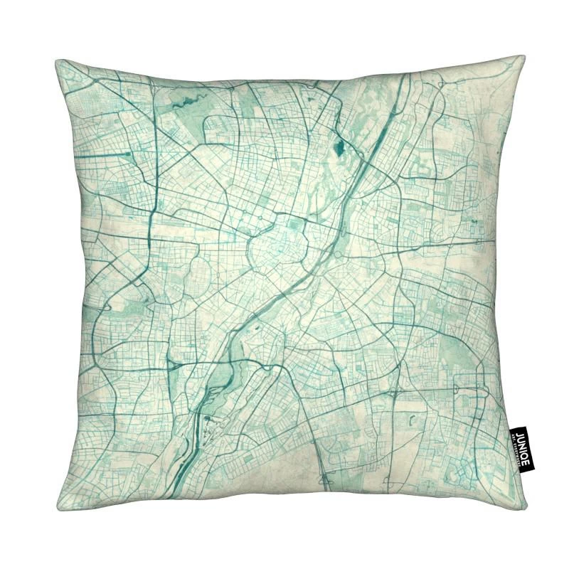 Kissen "Munich Vintage" In Blau & Grün