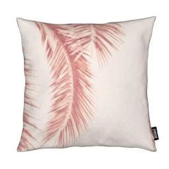 Kissen "Rose Palm Leaves" In Rosa & Weiß