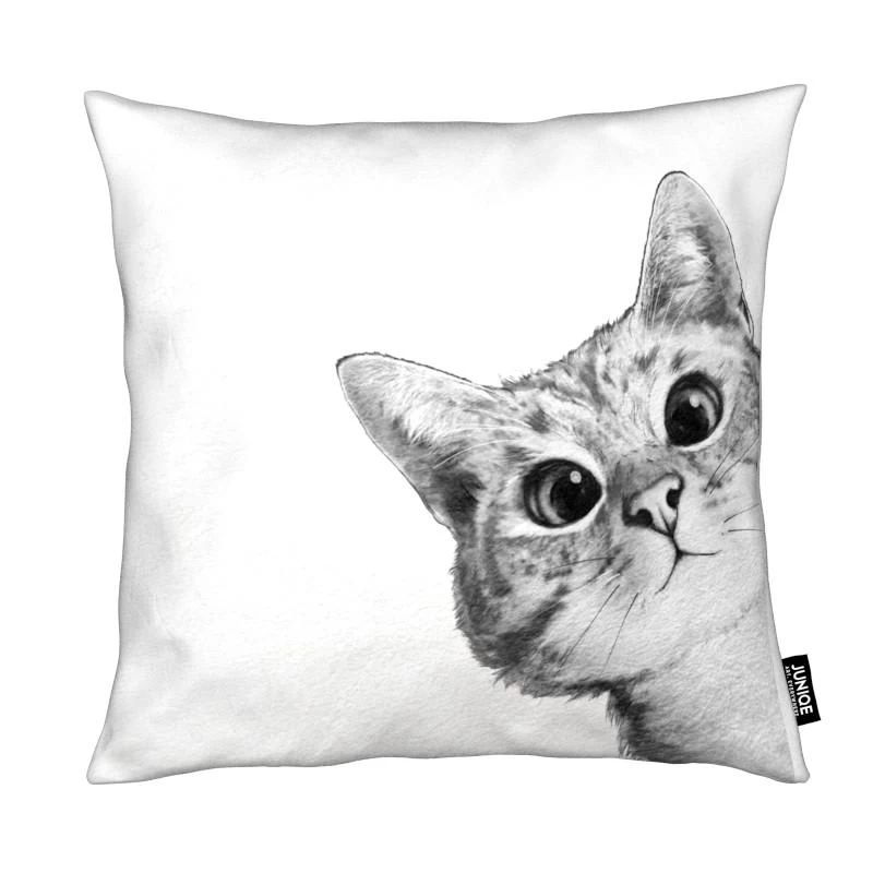Kissen "Sneaky Cat" In Grau