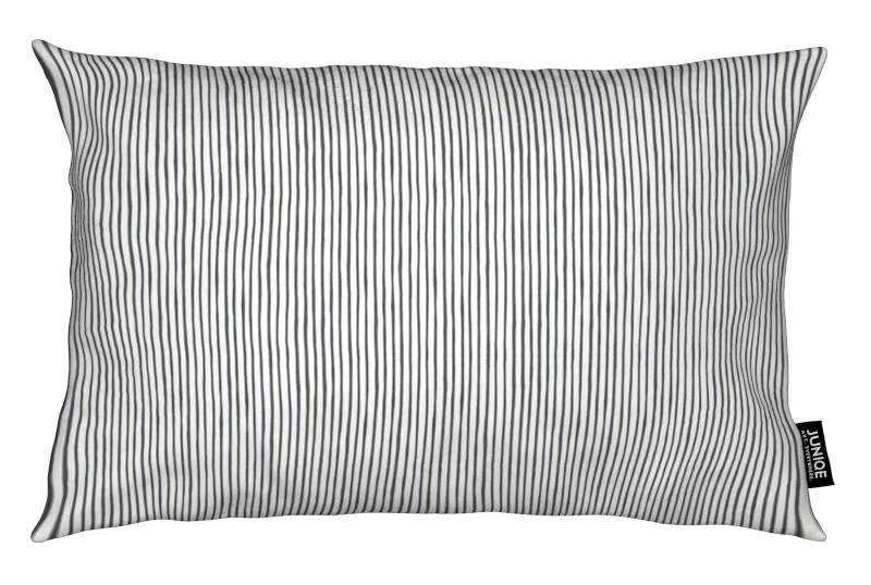 Kissen "Watercolor Stripes" In Schwarz & Weiß