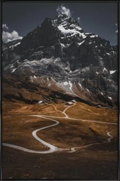 Poster In Kunststoffrahmen "Long Way To The Top" In Braun & Grau