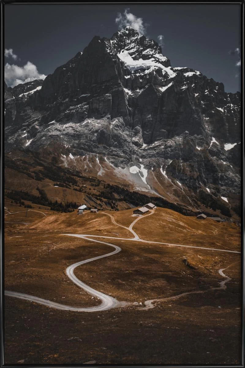 Poster In Kunststoffrahmen "Long Way To The Top" In Braun & Grau