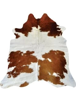Kuhfell In Weiß/ Hellbraun