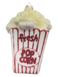 Christbaumornament "Tüte Popcorn" In Weiß - (L)12 Cm