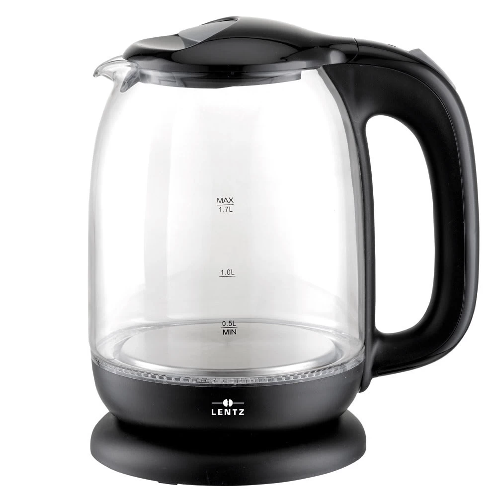 LED Wasserkocher Glas 1,7L In Schwarz