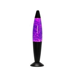 Lavalampe In Schwarz Matt Lila Glitter