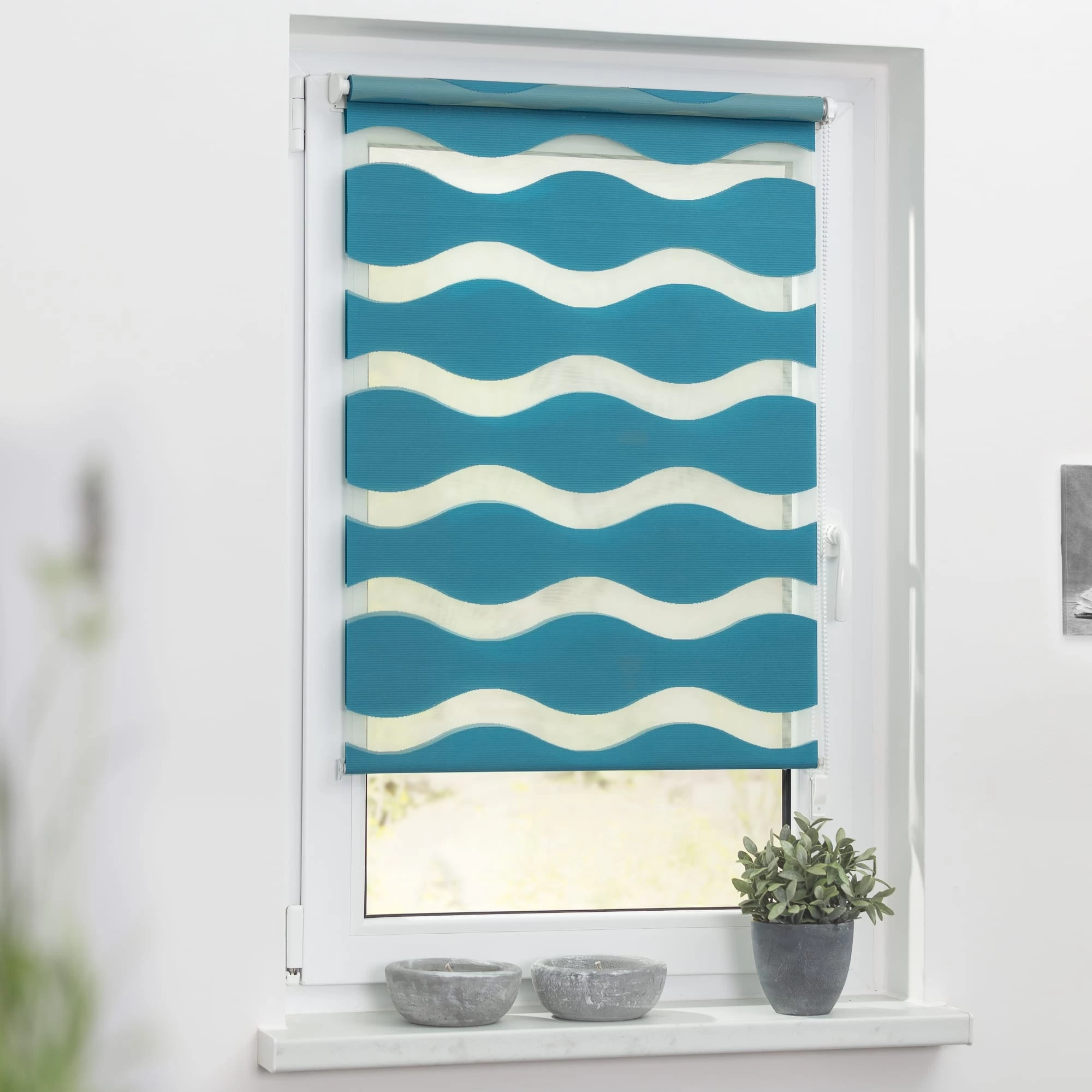 Doppelrollo In Petrol – Bild 4