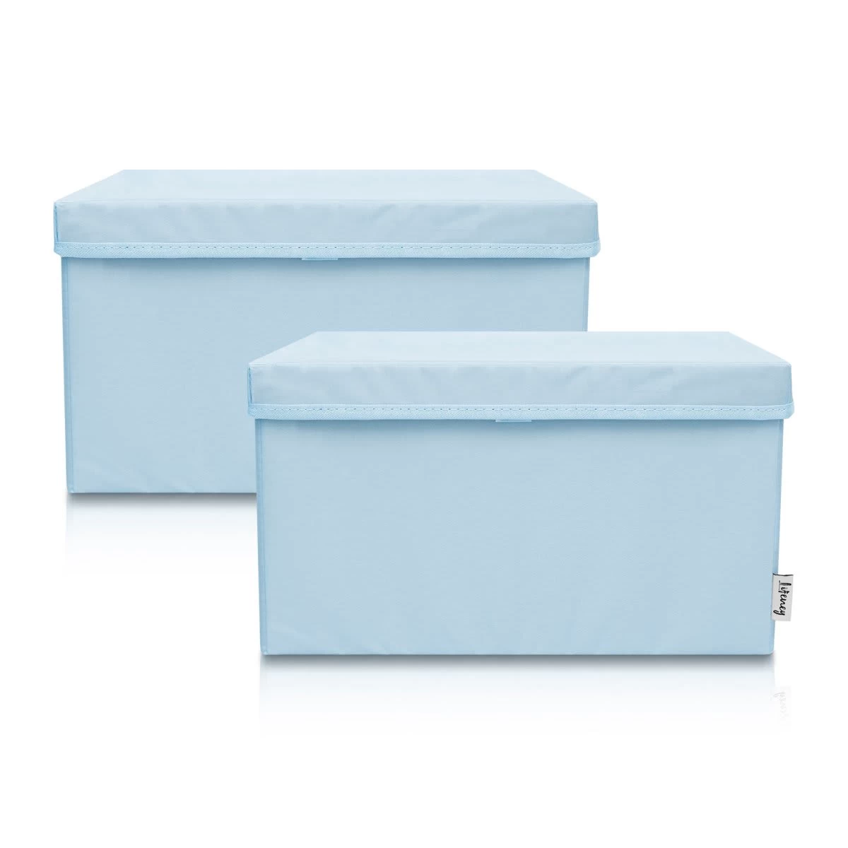 Aufbewahrungsbox 2er-Set Hellblau, 37 X 25 X 21 Cm