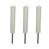 3er Set LED Solar Fackel Stabkerze In Weiß