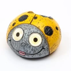 LED Solar Gartenfigur Marienkäfer In Gelb - H: 10,5cm