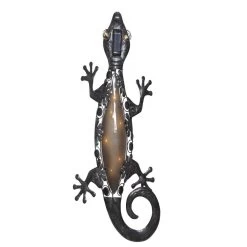 LED Solar Wanddekoration GECKO In Schwarz - H: 52cm