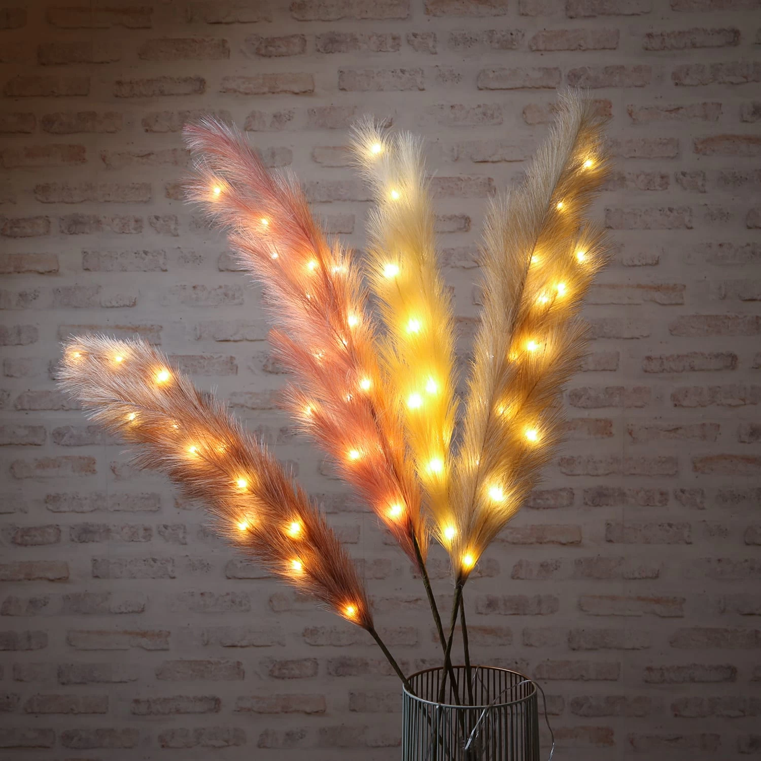 LED Zweig Ferderbüschel Pampasgras H: 118cm In Rosa – Bild 2