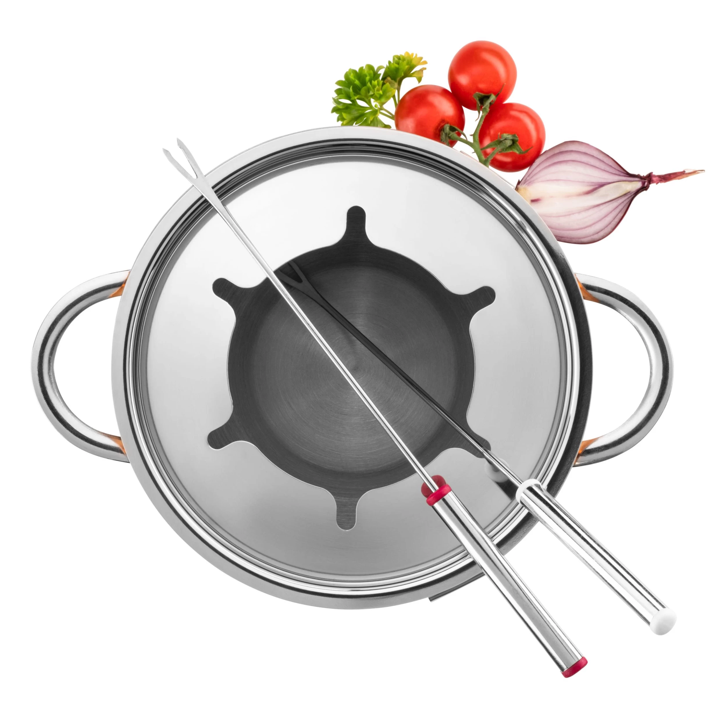 Fondueset, Edelstahl - In Kupfer – Bild 2