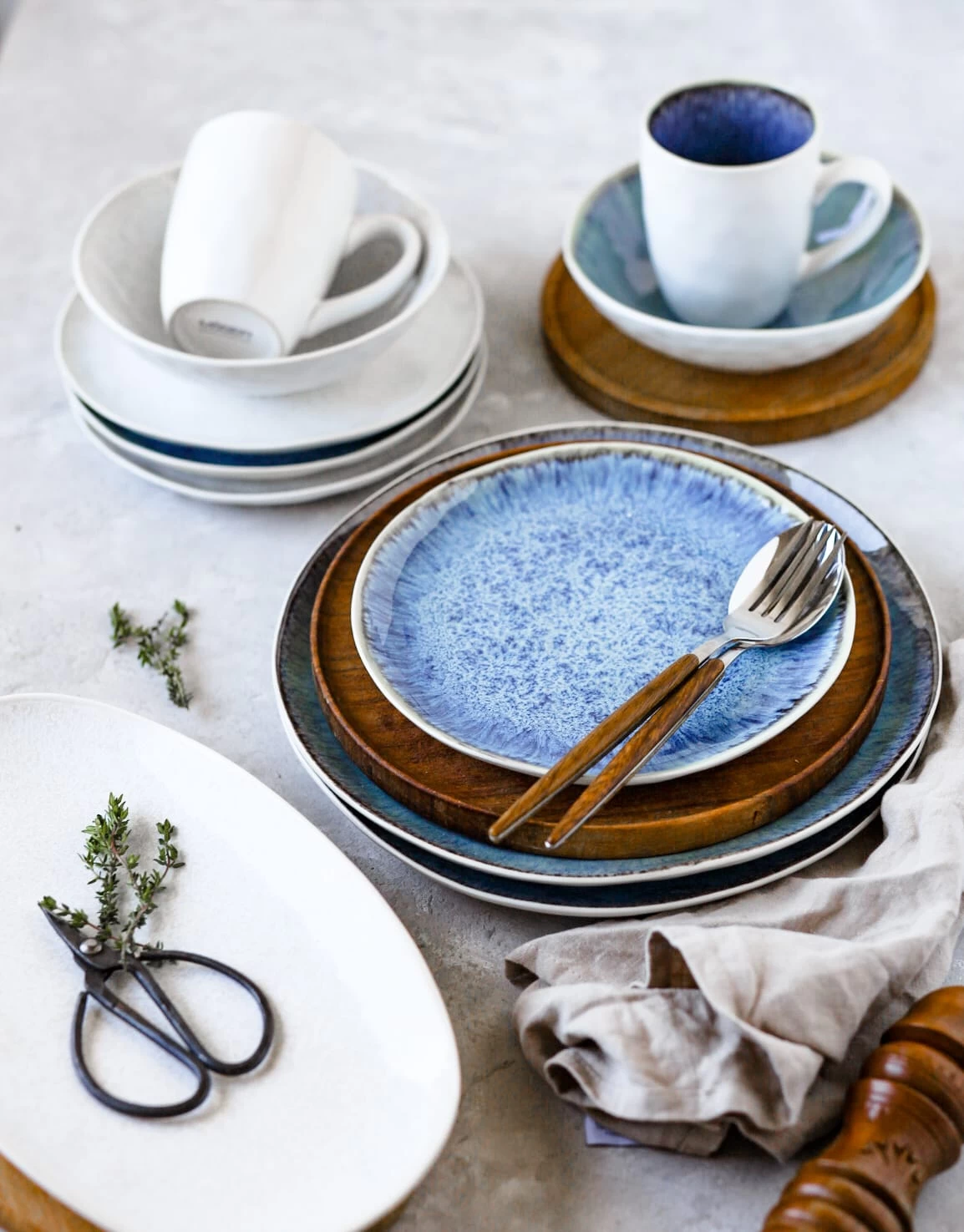 Kaffeebecher-Set, Steingut Frozen In Weiß – Bild 2