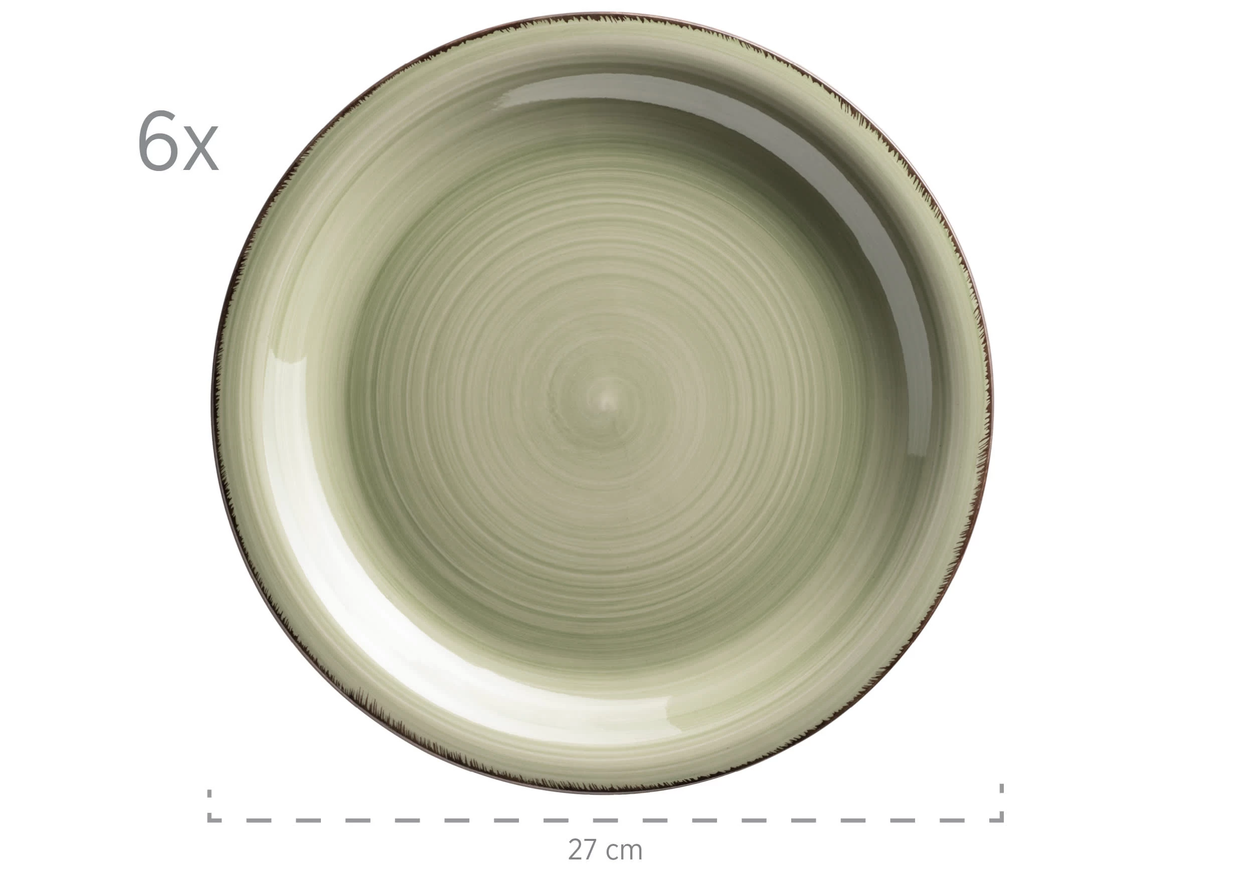 Teller-Set, Steingut Lumaca In Olivgrün – Bild 3