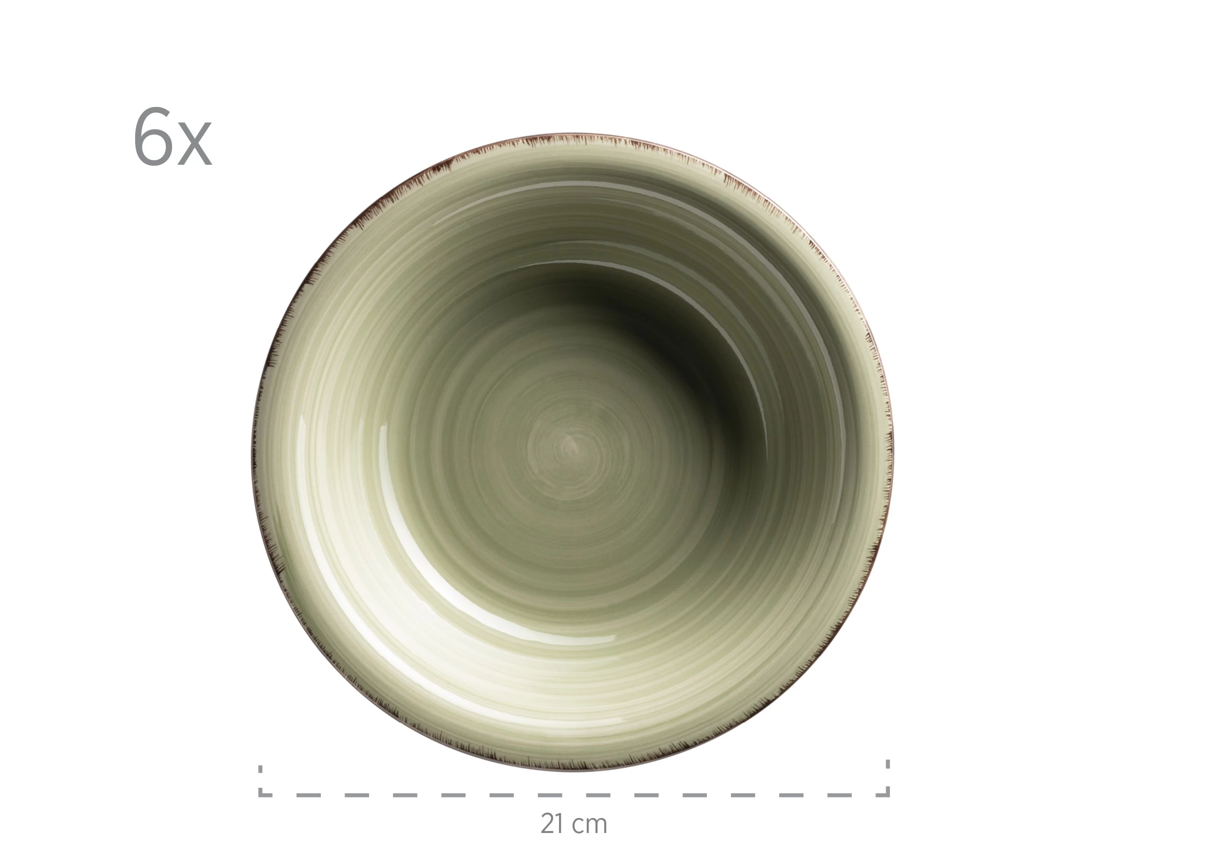 Teller-Set, Steingut Lumaca In Olivgrün – Bild 4