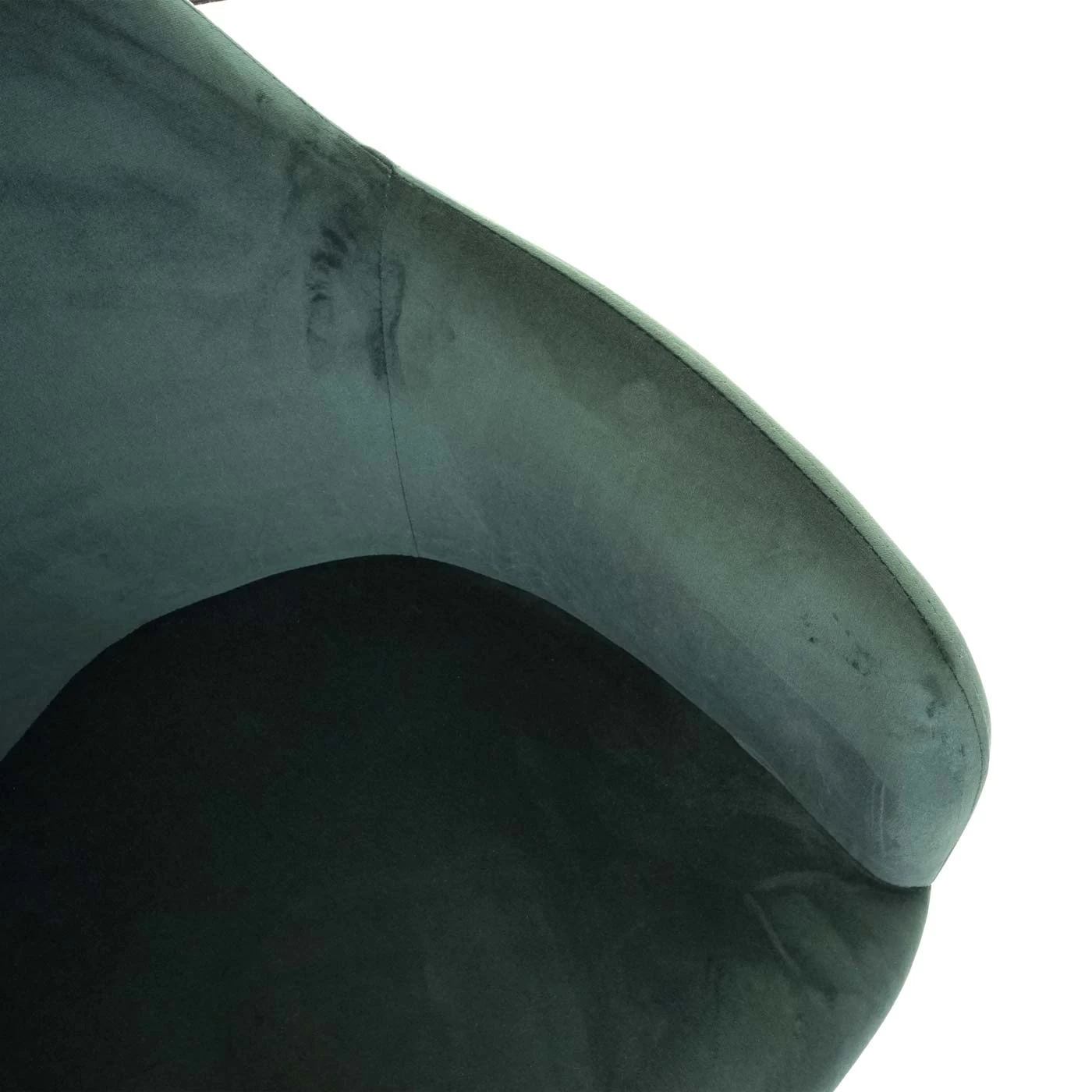 6er-Set Retro Esszimmerstuhl F18, Samt Grün, Goldene Beine – Bild 6