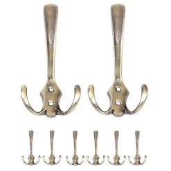 8er-Set Garderobenhaken D46, Farbe: Messing