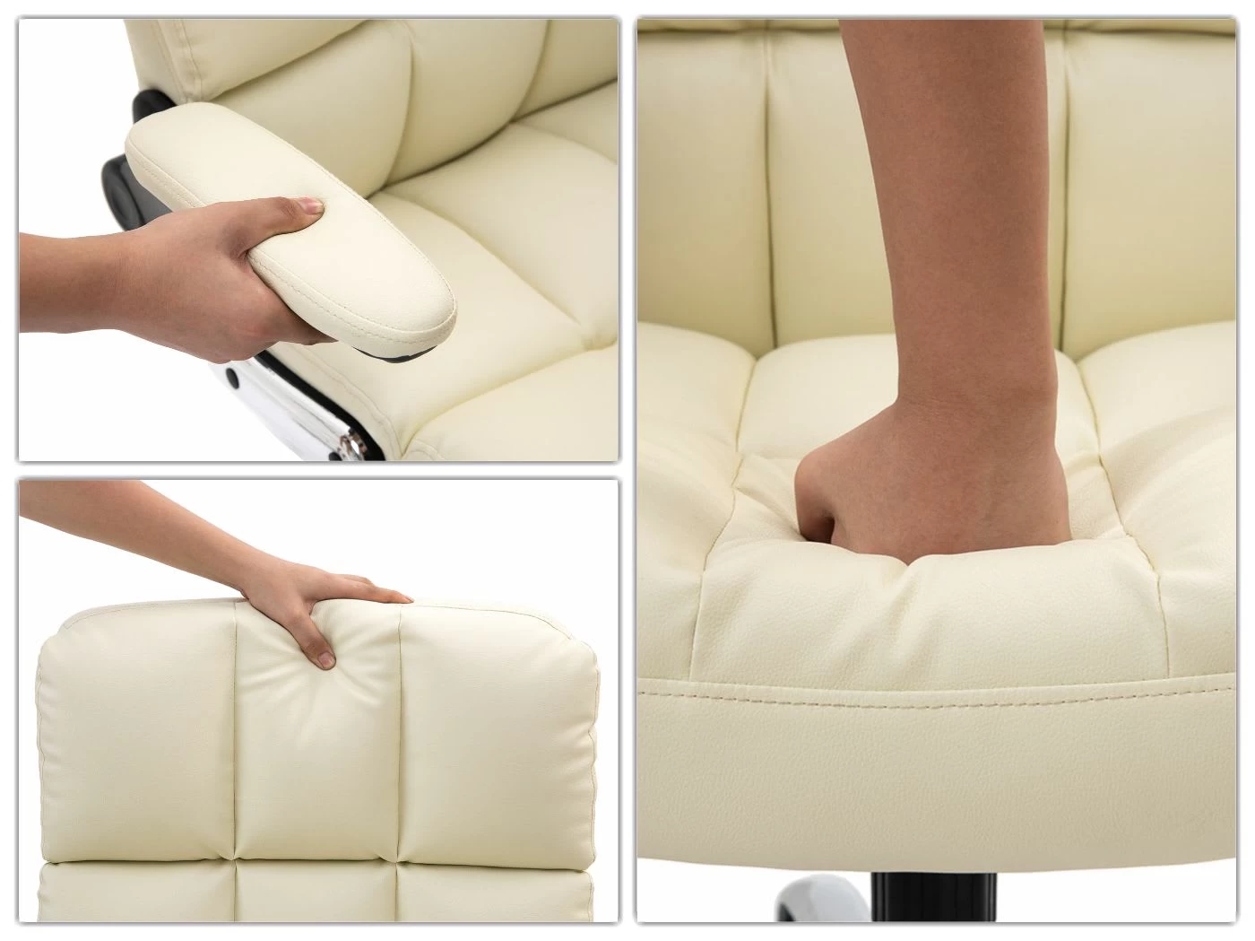 Bürostuhl J21, Kunstleder Creme – Bild 3