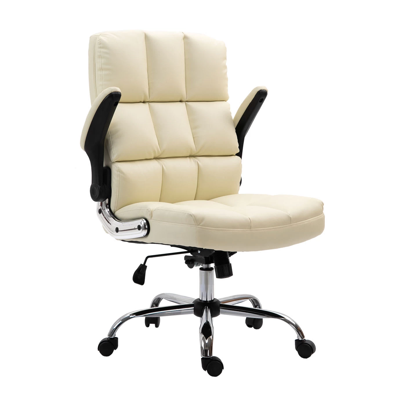 Bürostuhl J21, Kunstleder Creme – Bild 4