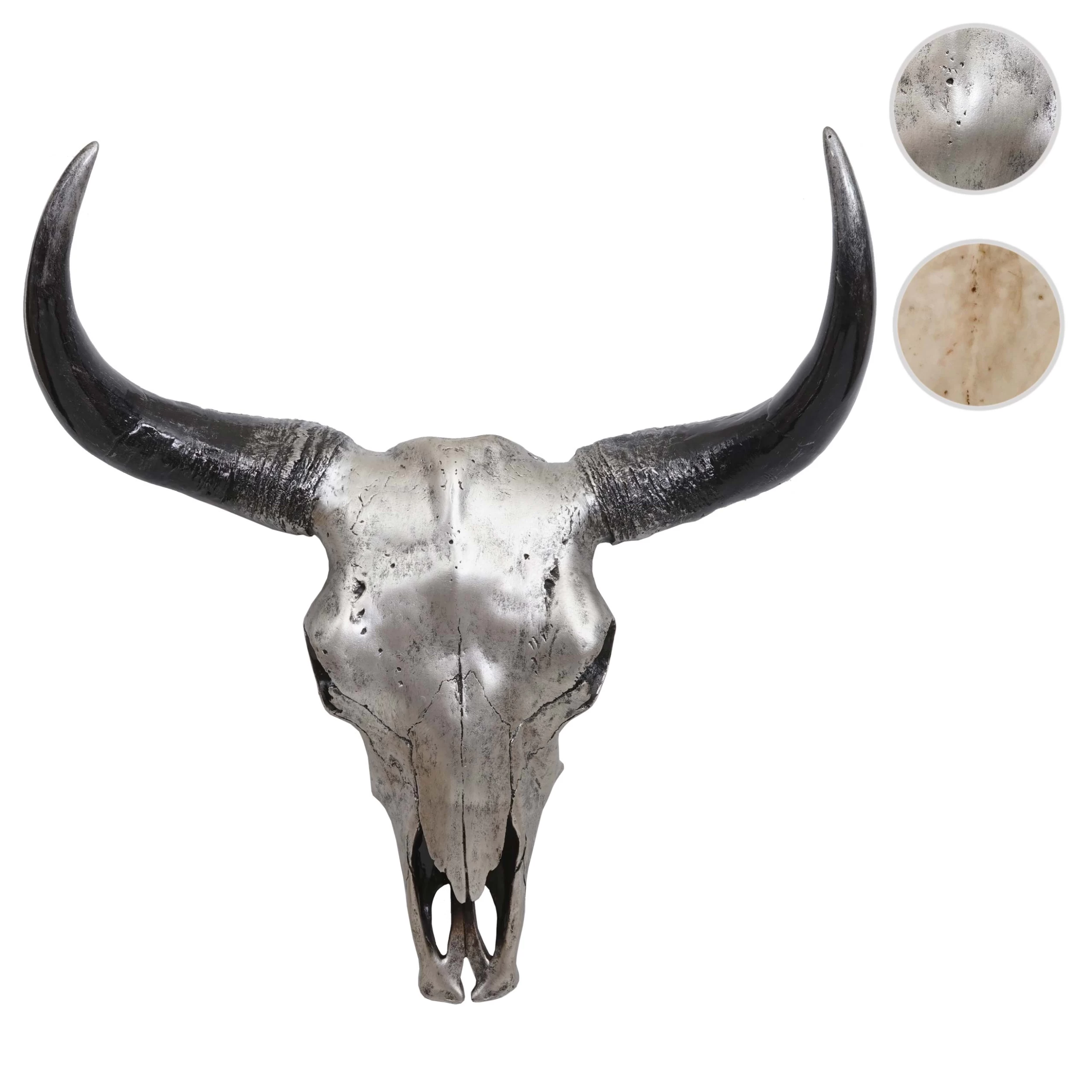 Deko Schädel T454 Stier, Silberfarben – Bild 7