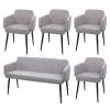 Esszimmer-Set L13 4er-Set Stuhl+Sitzbank, Grau