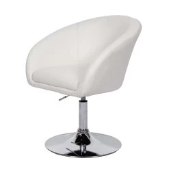 Esszimmerstuhl F19 Drehbar Und Höhenverstellbar, Kunstleder Weiß