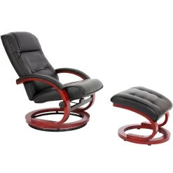 Fernsehsessel Aprilia Mit Hocker, Schwarz