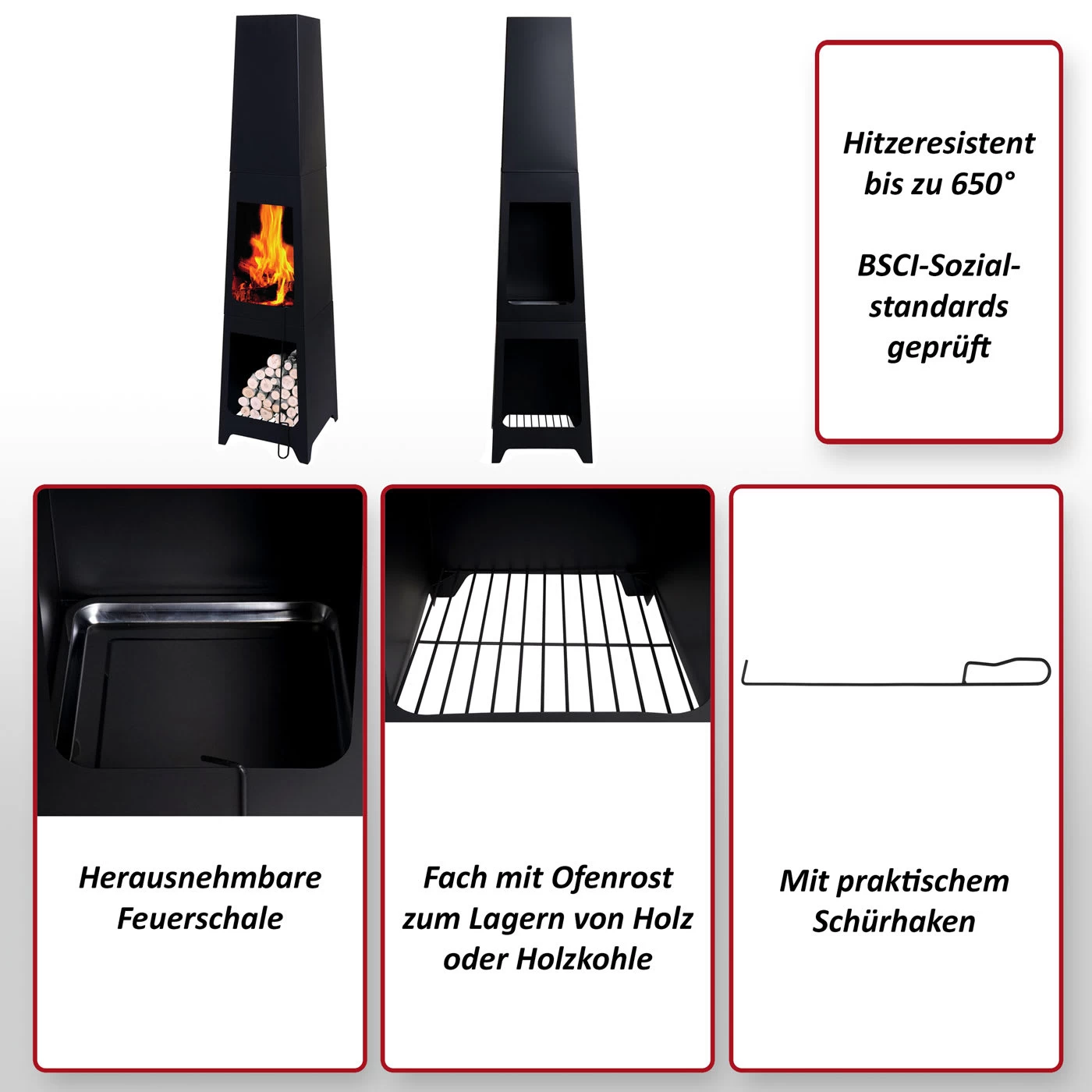 Gartenofen K89 Mit Schürhaken, Standard – Bild 2